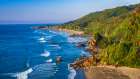 West Coast view from Irimahuwhero Lookout, Paparoa National Park, Punakaiki, New Zealand Art Print